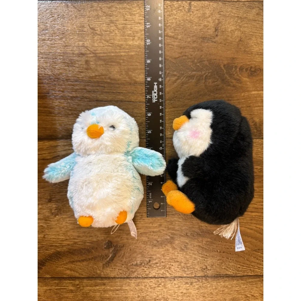 Aurora World Plush Penguin Lot Blue Pom Pom Rolly Pet Peewee Stuffed Animal Toys